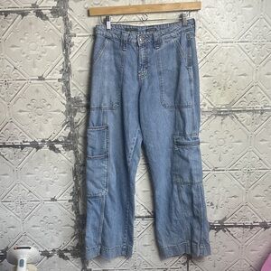 Wild Fable Light Blue High-Rise Cargo Jeans